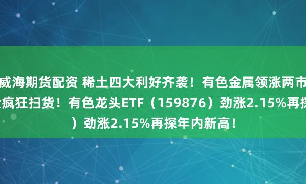 威海期货配资 稀土四大利好齐袭！有色金属领涨两市，主力资金疯狂扫货！有色龙头ETF（159876）劲涨2.15%再探年内新高！
